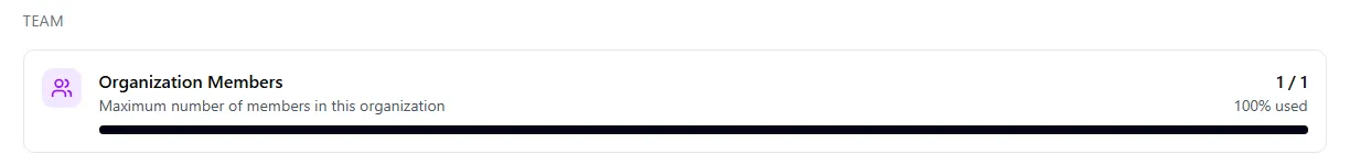 Organization team limits